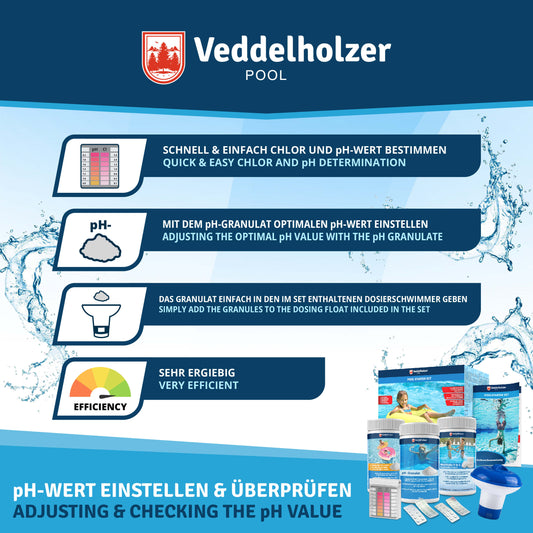 Veddelholzer Pool Reinigungsset 5in1 – kompletter Poolreiniger Set