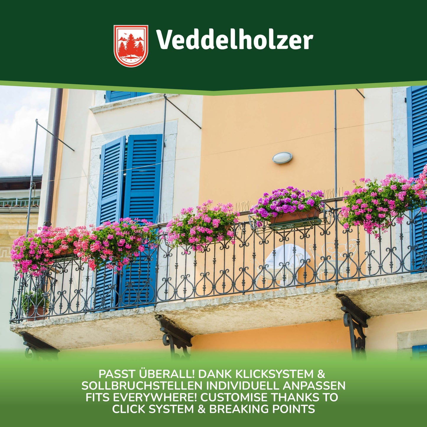 Repelente de aves universal de acero inoxidable de 3 metros Veddelholzer Premium