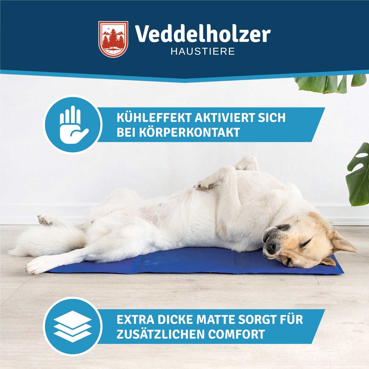 Veddelholzer Kühlmatte für Hunde – Extra Dick & Robust (Größenwahl)