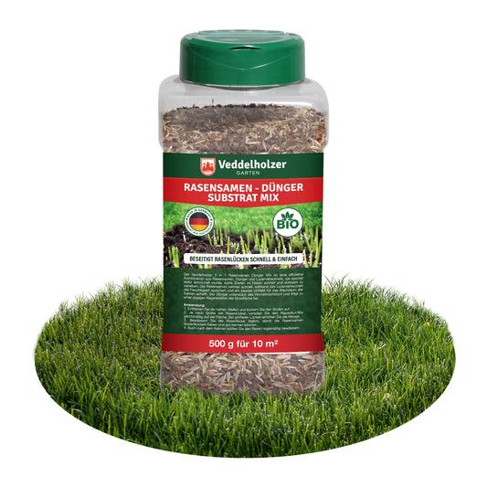Veddelholzer 3in1 Rasensamen + Dünger Streumix 500g – NPK Startermix