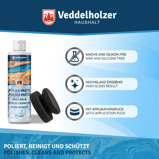 Veddelholzer Profi Polierpaste 200ml – inkl. Polierschwamm