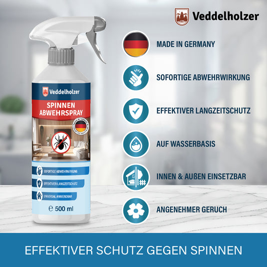 Veddelholzer Spinnen Abwehrspray 500ml – Geraniol Anti-Spinnenspray
