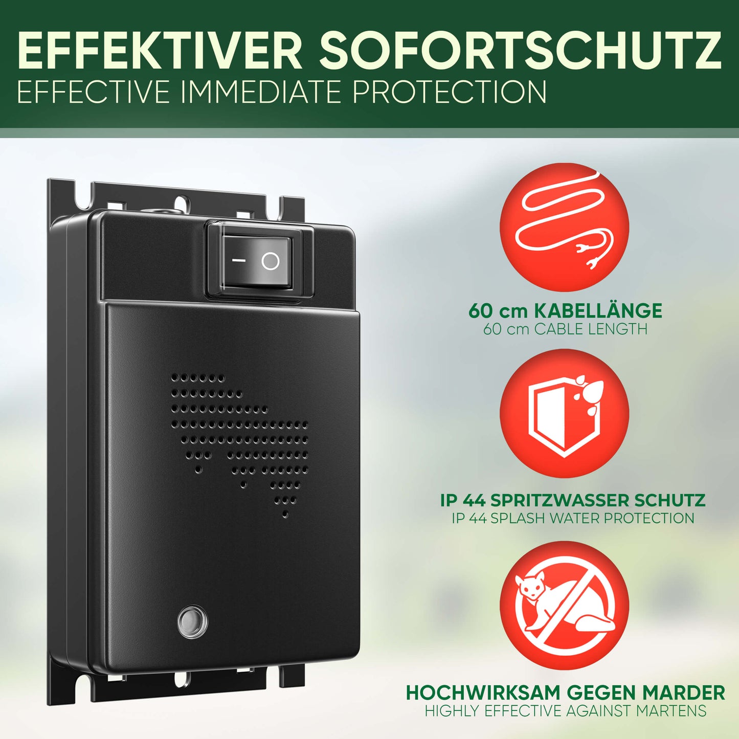 Veddelholzer marten repellent car-highly effective car battery-powered marten repellent