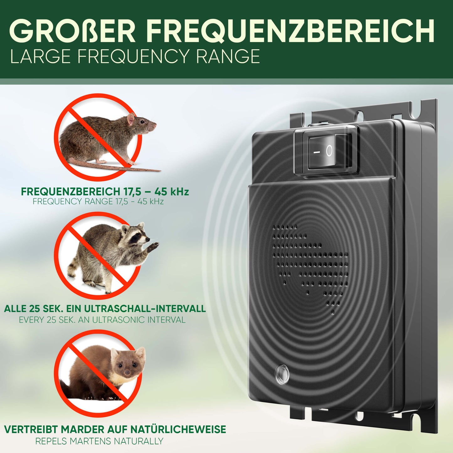 Veddelholzer marten repellent car-highly effective car battery-powered marten repellent