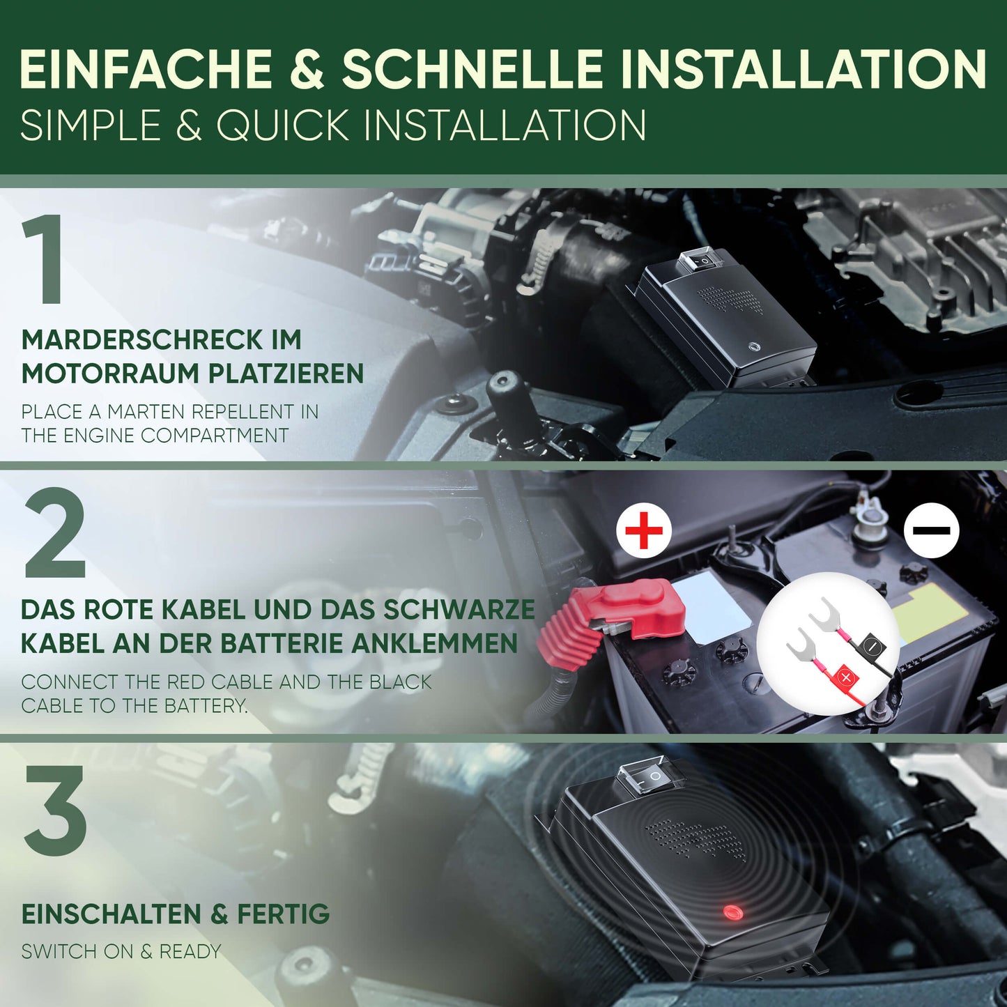 Veddelholzer marten repellent car-highly effective car battery-powered marten repellent