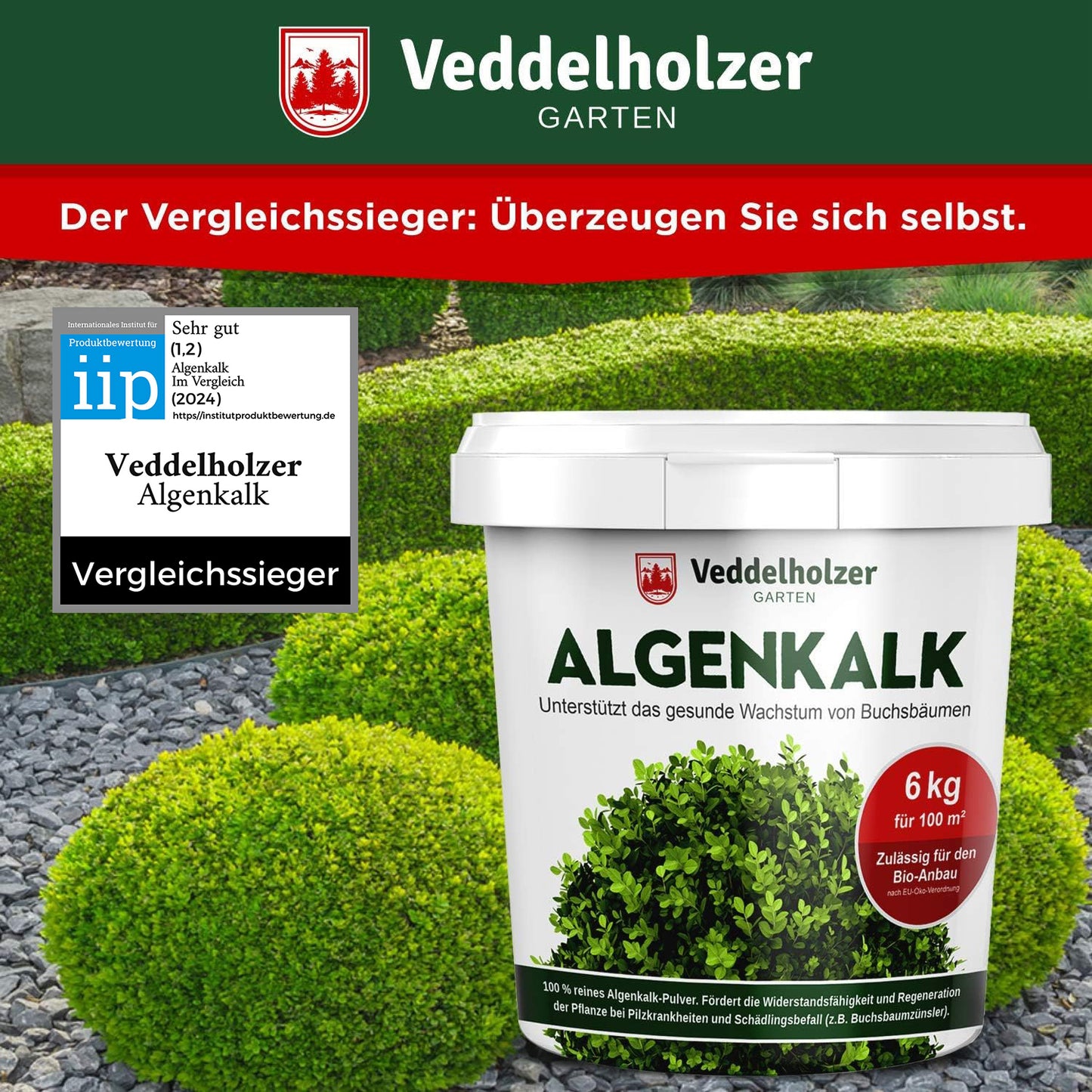 Veddelholzer Bio Algenkalk 6kg – 100% Meeresalgen Pulver (Testsieger 09/2020)