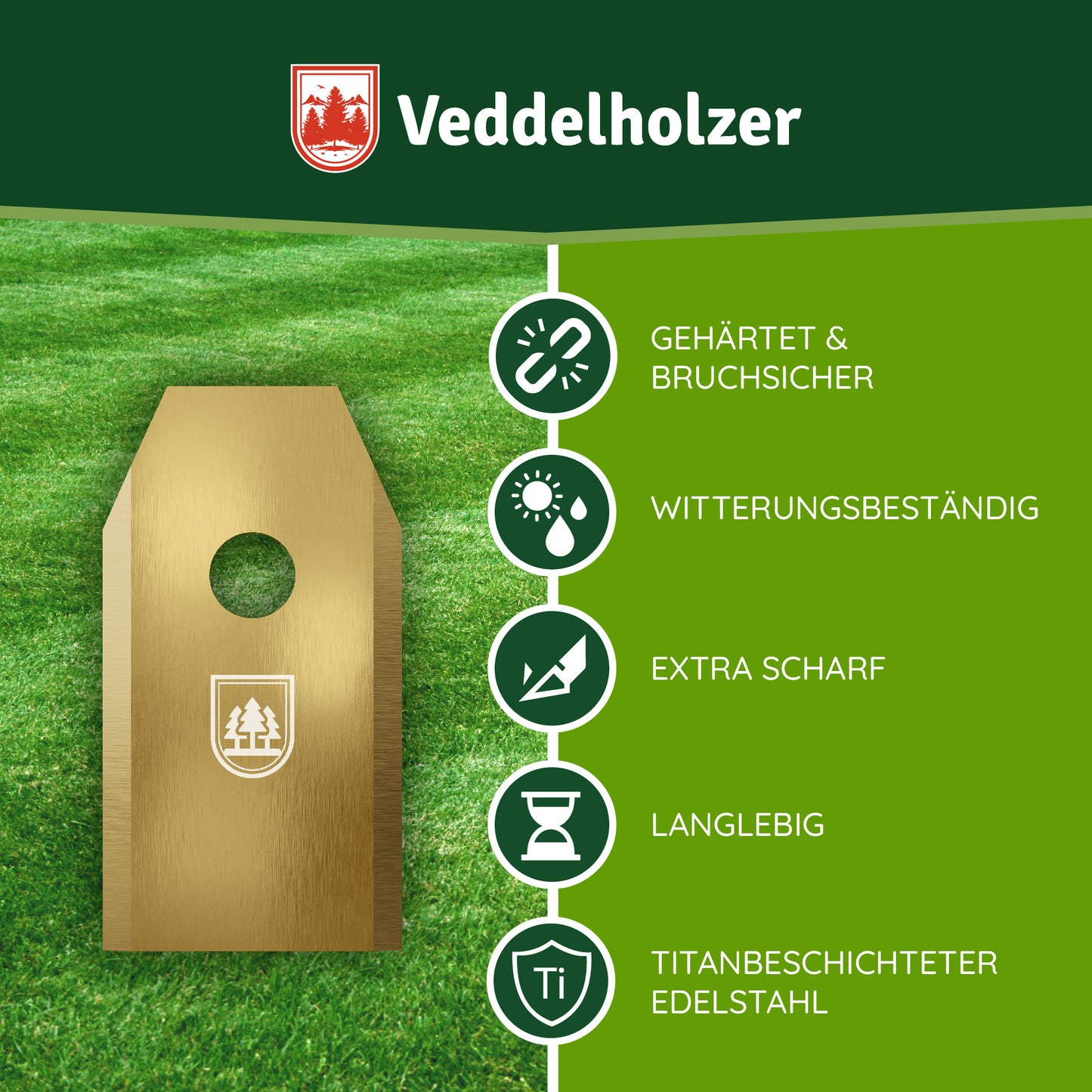 30 robotic lawnmower blades made of stainless steel coated with titanium