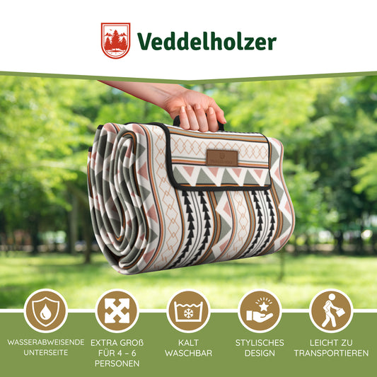 Veddelholzer Picknickdecke Boho 200x200cm – Outdoor & Stranddecke