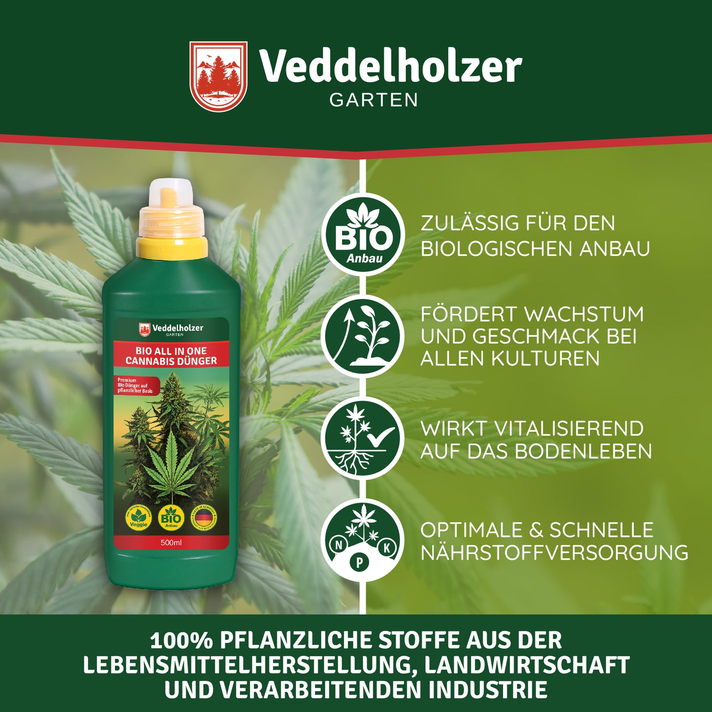 Veddelholzer Cannabis Dünger 500ml – Spezialdünger für Wachstum & Blüte
