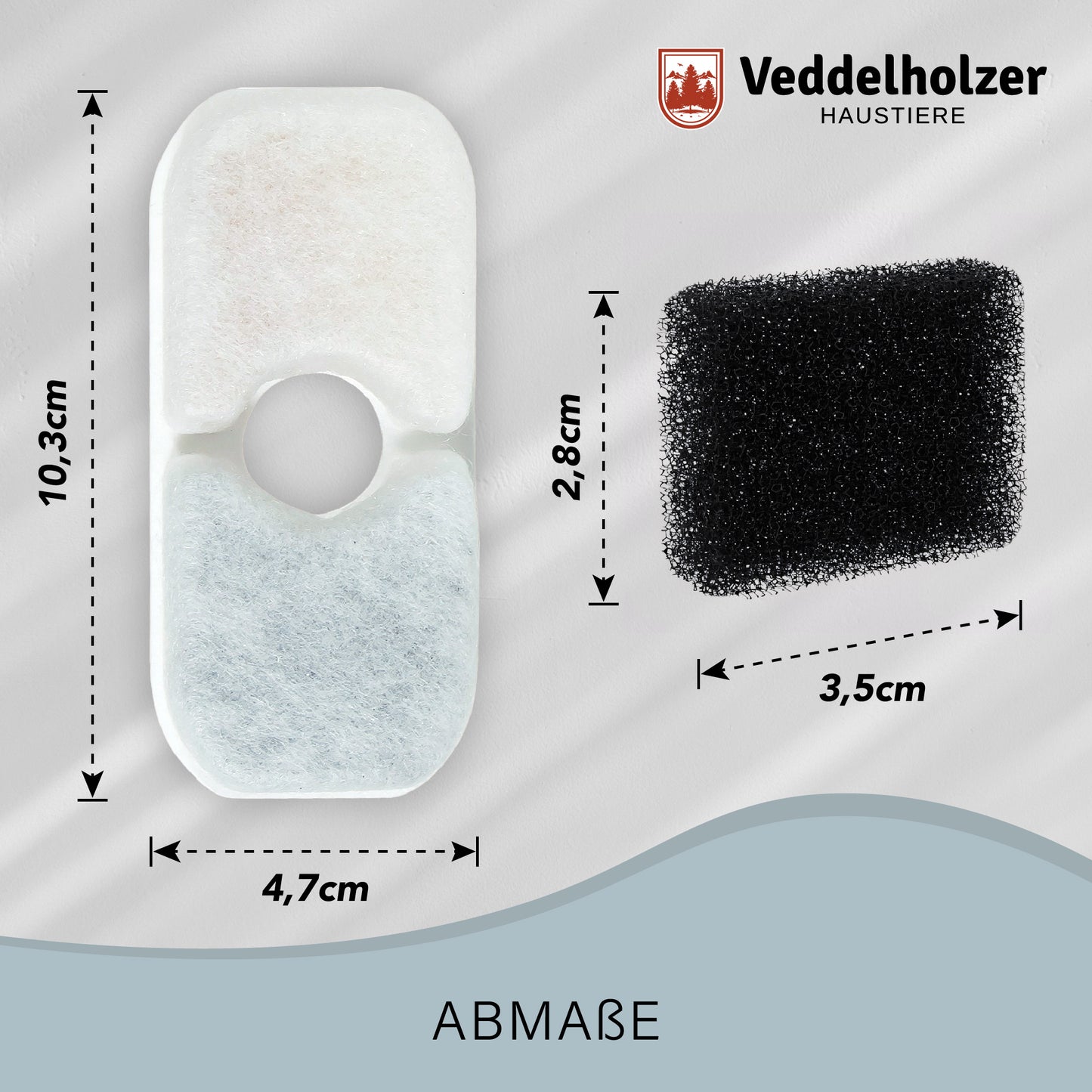 Veddelholzer Katzenbrunnen Filter Set – 6 Filter + 3 Ersatzschwämme