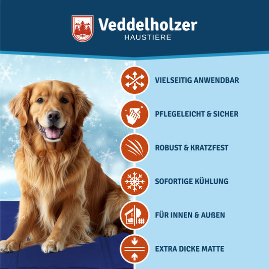 Veddelholzer Kühlmatte für Hunde – Extra Dick & Robust (Größenwahl)