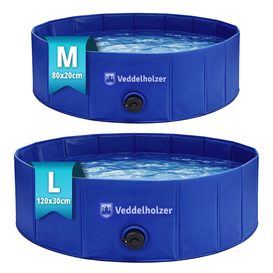 Veddelholzer Hundepool Faltbar – Rutschfester Hunde Swimmingpool für Garten & Balkon ohne Aufpumpen Hundebad