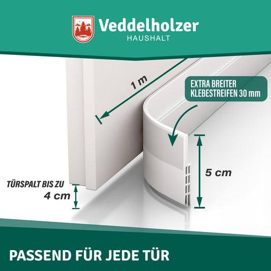 Veddelholzer Türdichtung Zugluftstopper – Selbstklebend (2 Farben)