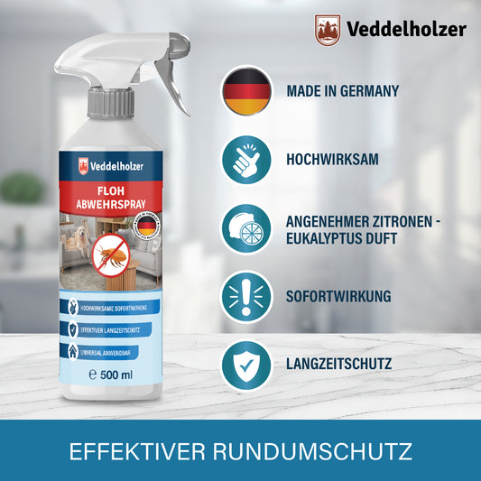 Veddelholzer Floh Abwehrspray 500ml – für Wohnung, Teppiche & Möbel