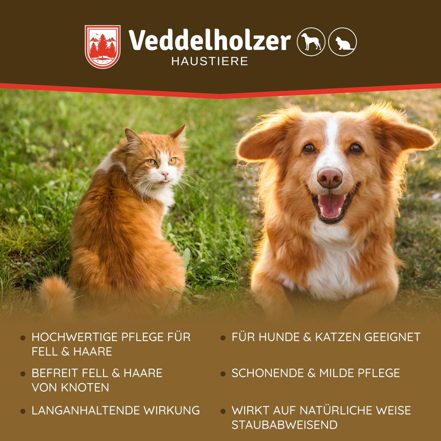 Veddelholzer Kokos Fellpflege Spray – für Hund & Katze (2 Größen)