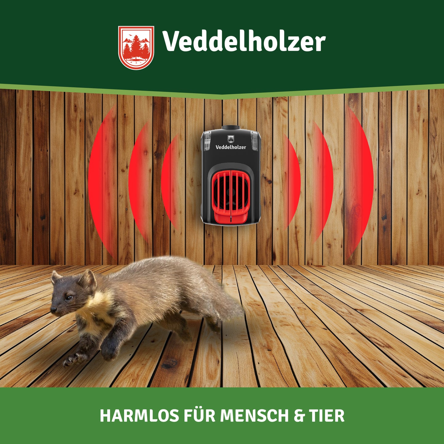 Marten repellent for the home with USB connection ultrasound & LED flashing lights