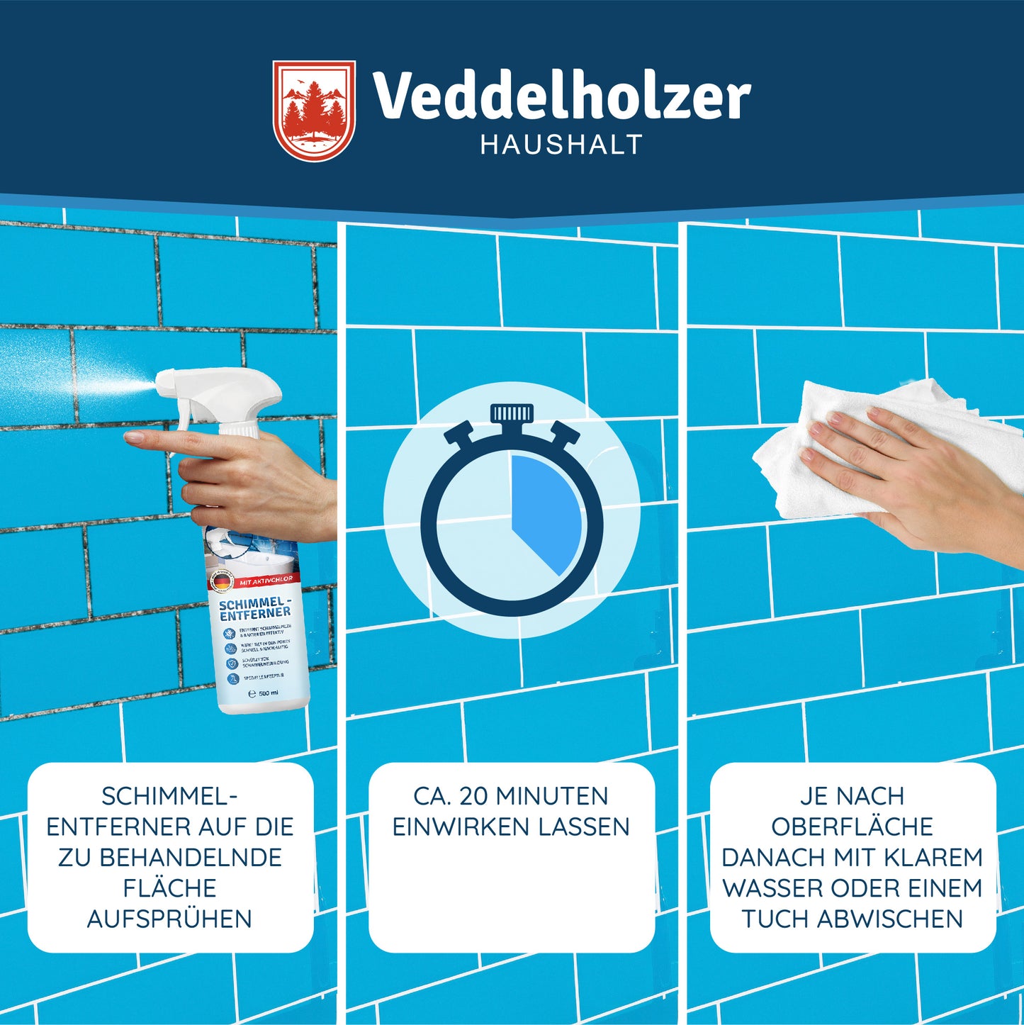 Veddelholzer Schimmelentferner 500ml – Effektiver Schimmelreiniger