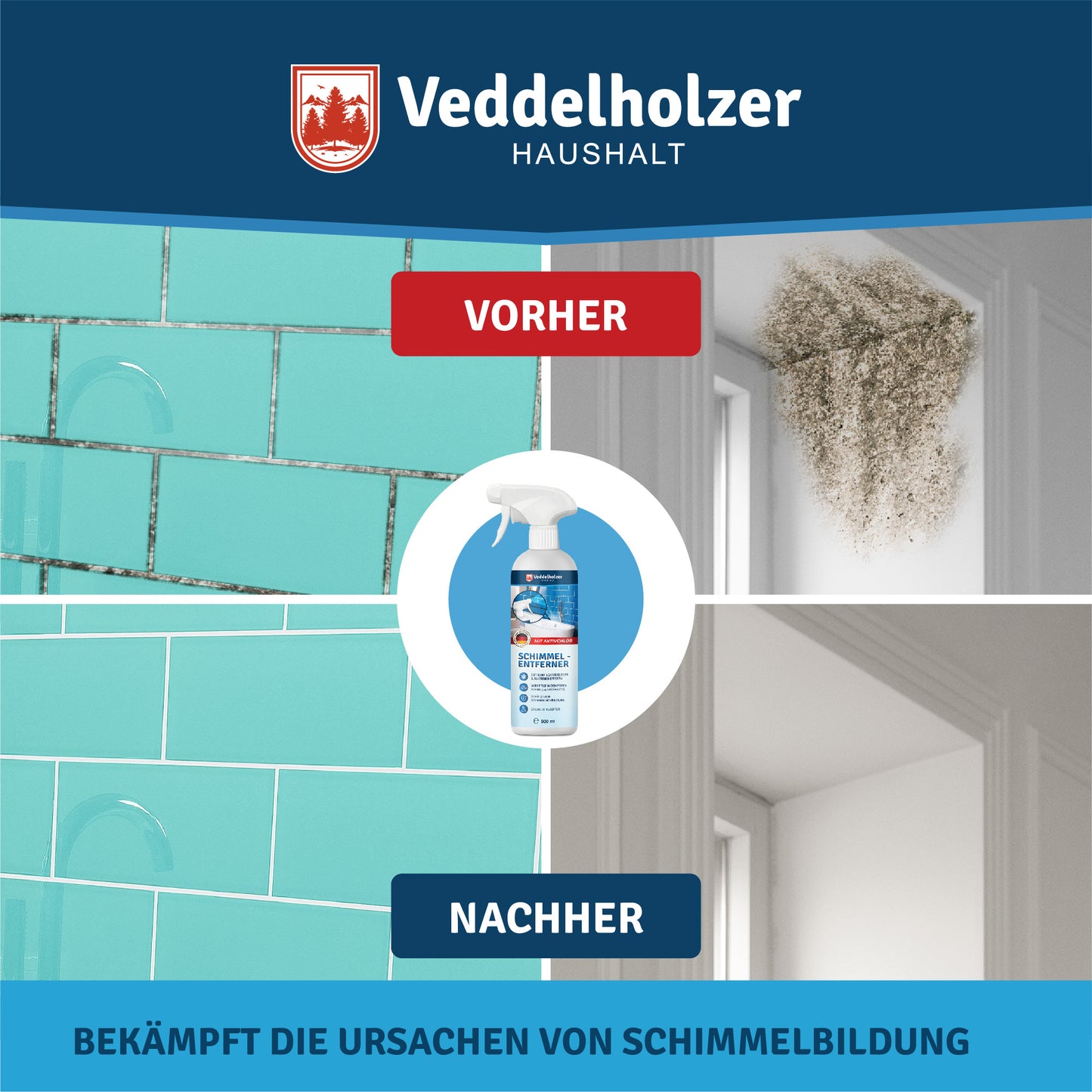 Veddelholzer Schimmelentferner 500ml – Effektiver Schimmelreiniger