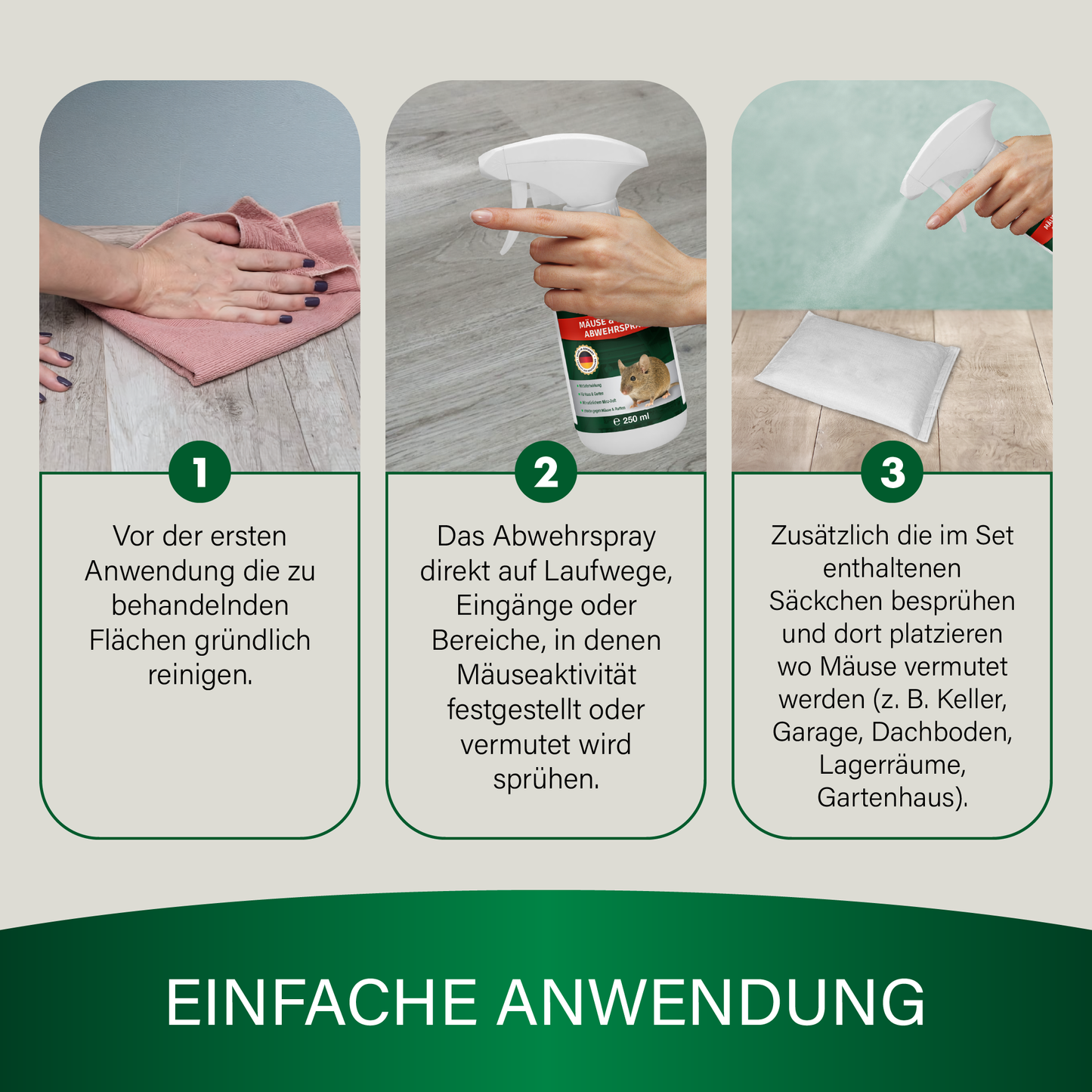 Veddelholzer Mäuseabwehr Set 250ml – natürliches Mittel gegen Mäuse & Ratten
