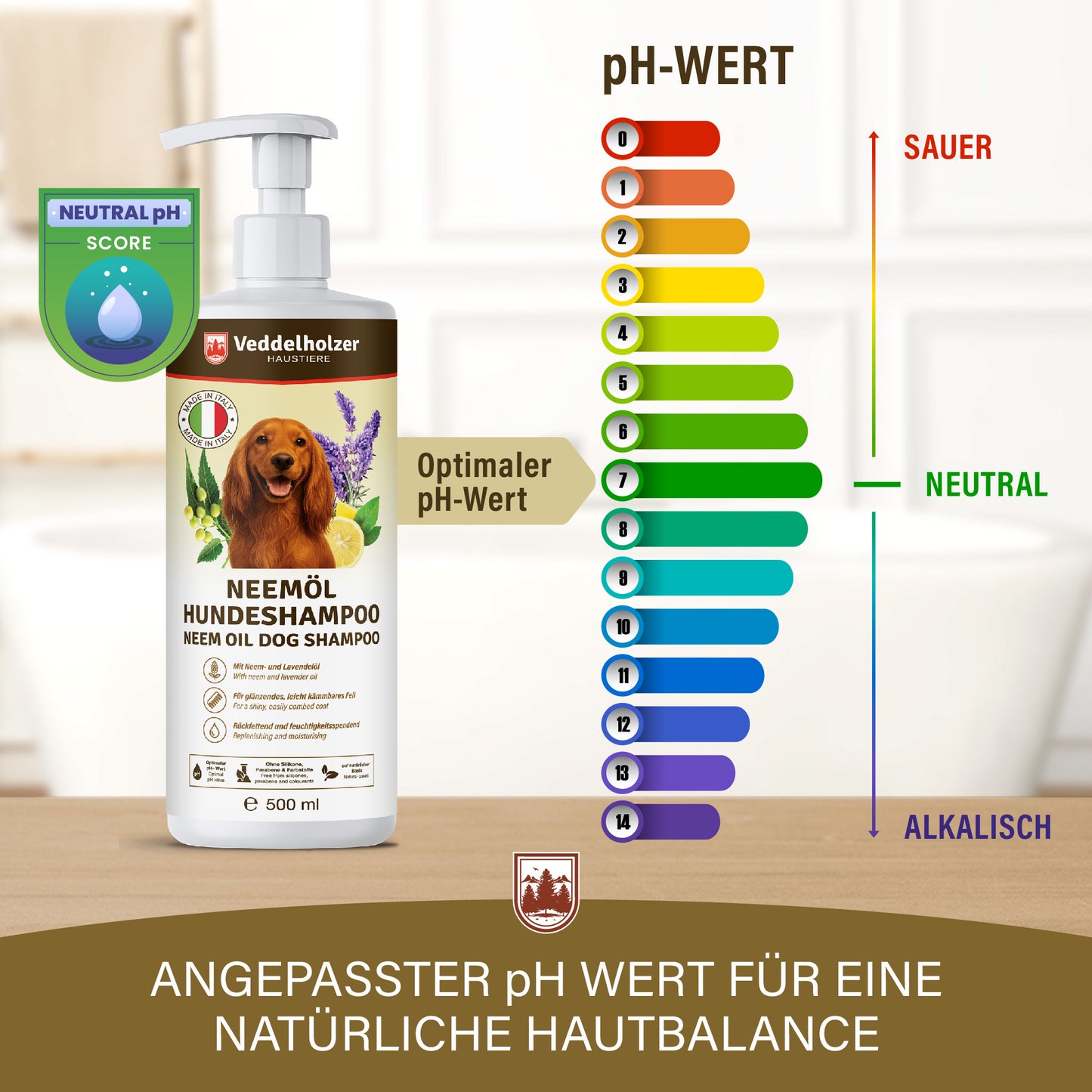 Veddelholzer Neemöl Hundeshampoo 500ml – Natürliches Pflegeshampoo