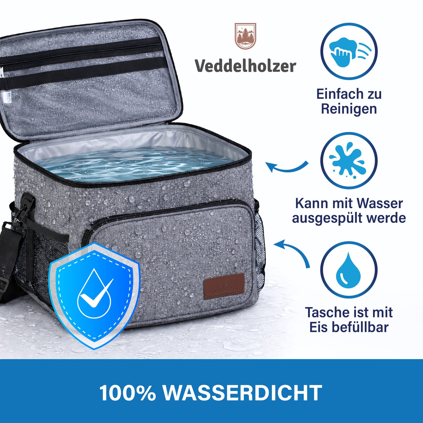 Veddelholzer Kühltasche 33L – Picknicktasche mit Tragegurt
