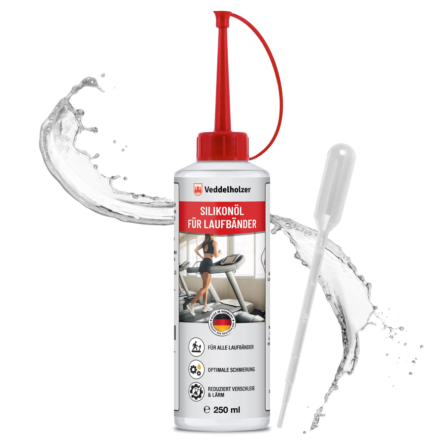 250 ml 100% pure silicone oil treadmill with dosing cap & pipette