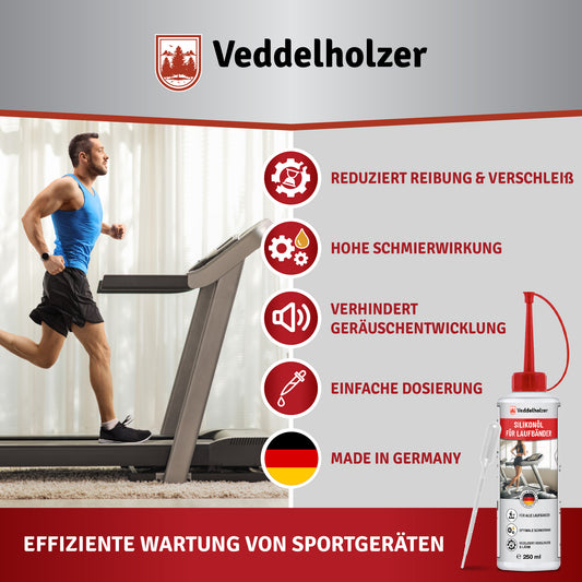 Veddelholzer Silikonöl 250ml – Laufband Schmiermittel mit Pipette & Dosierkappe