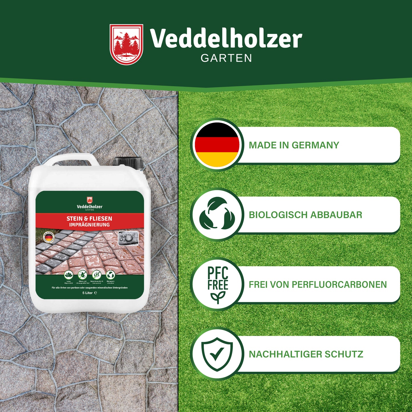 Veddelholzer Steinversiegelung 5L – Steinimprägnierung für Außenbereiche