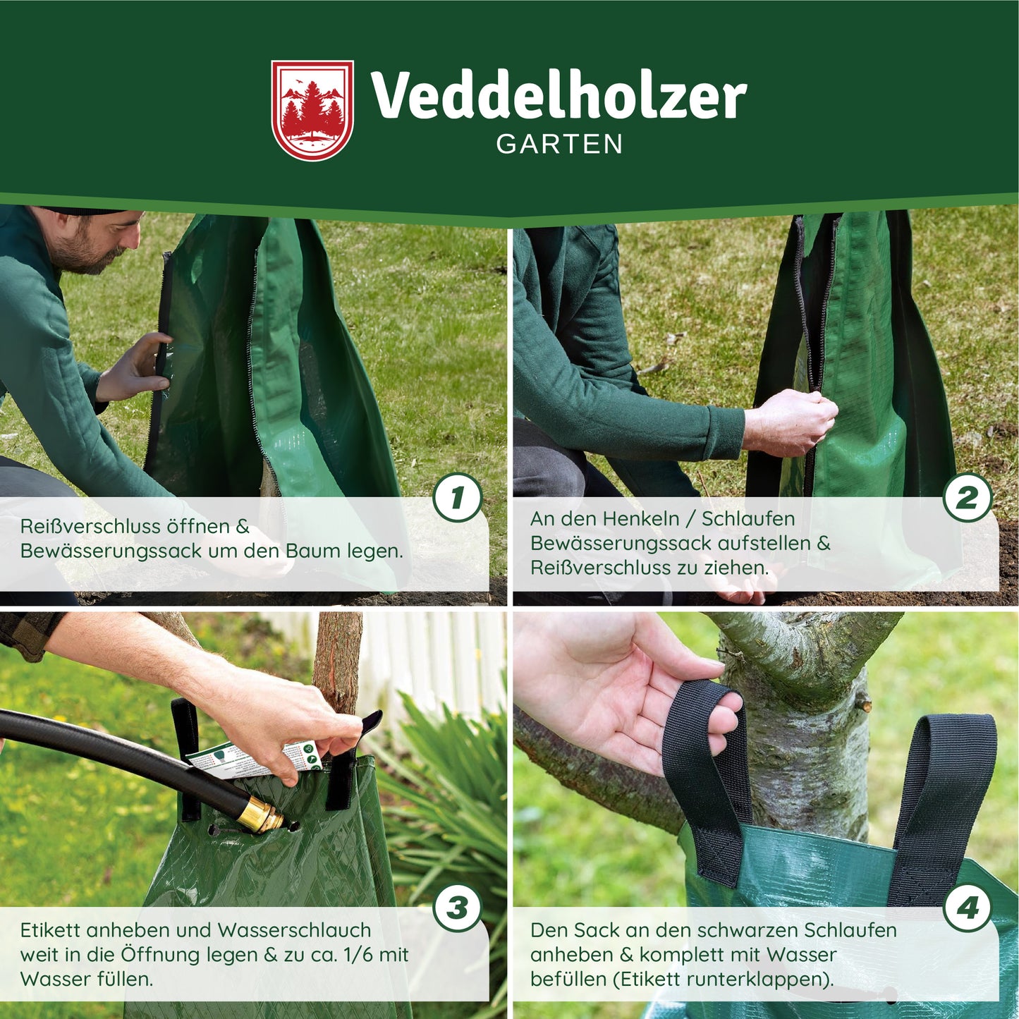 Veddelholzer Baumbewässerungssack 75L – Set 2 Stück für Bäume