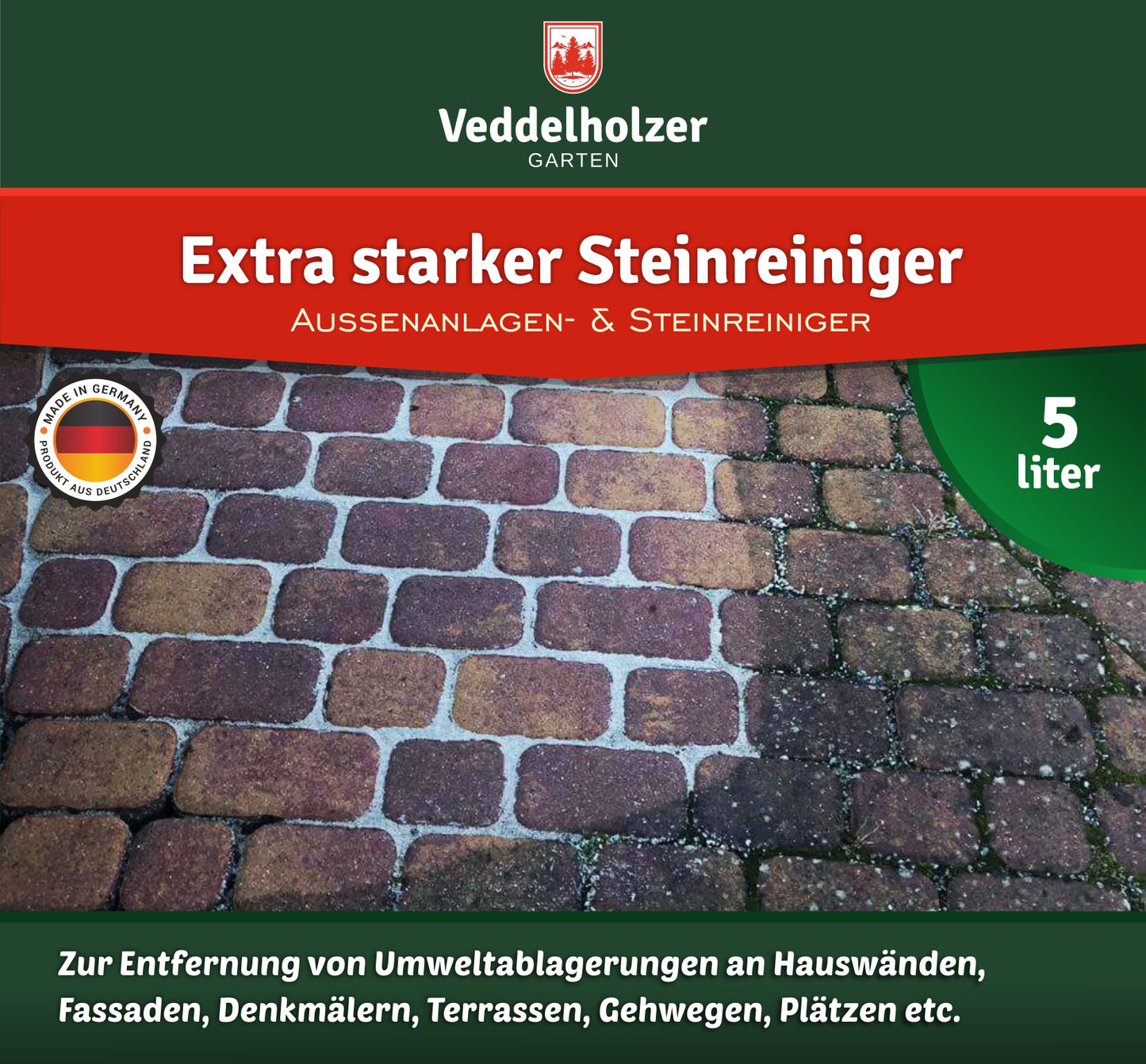 Veddelholzer Außenanlagenreiniger 5L – Steinreiniger für Terrasse & Pflaster