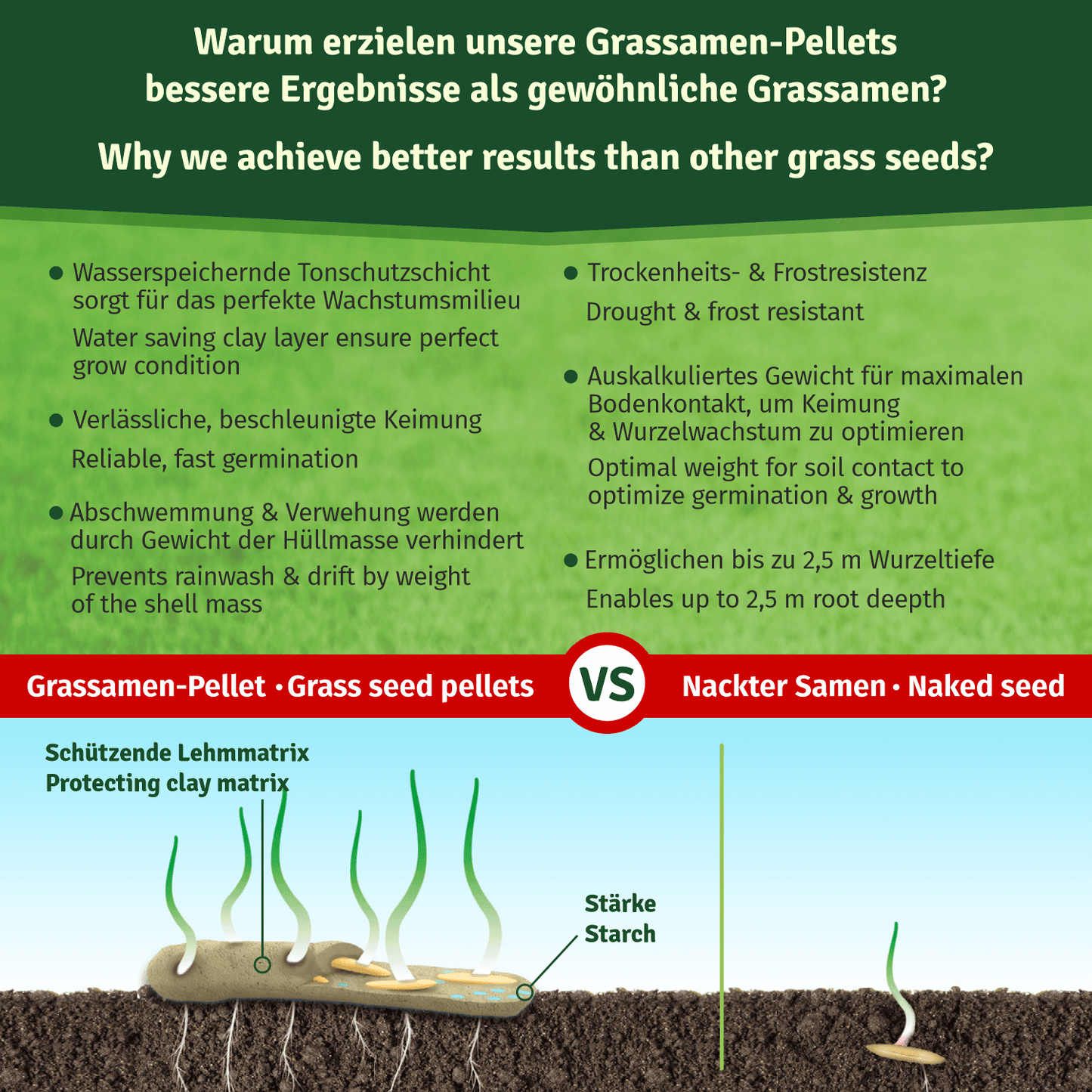 Pellets de césped para jardín Veddelholzer Césped resistente a la sequía