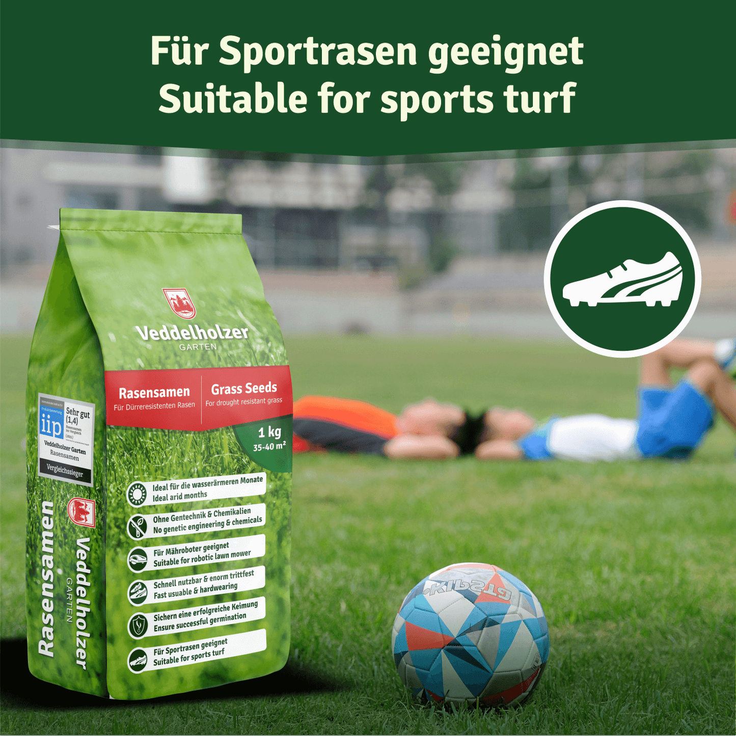 Veddelholzer Premium Rasensamen – dichte Rasenmischung für sattgrünen Rasen