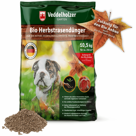 Veddelholzer Bio Herbstrasendünger – Langzeitdünger für Herbst & Winter